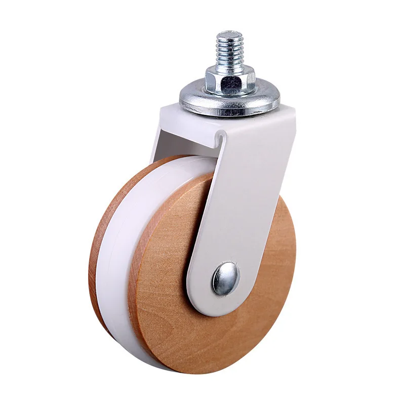 

4 Pcs 2.5-inch M8×10mm Threaded Silent Casters - Stylish Furniture Wheels For Kitchen Shelves, Bookcases & Wooden Storage Racks