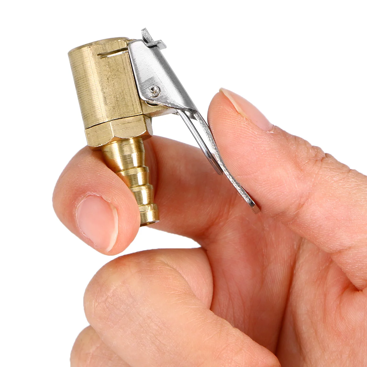 

6Mm Brass Air Hose Connector Pneumatic Tools Fit 6Mm Bore Durable Lightweight Portable Garage Industrial Use Tire Inflator Valve