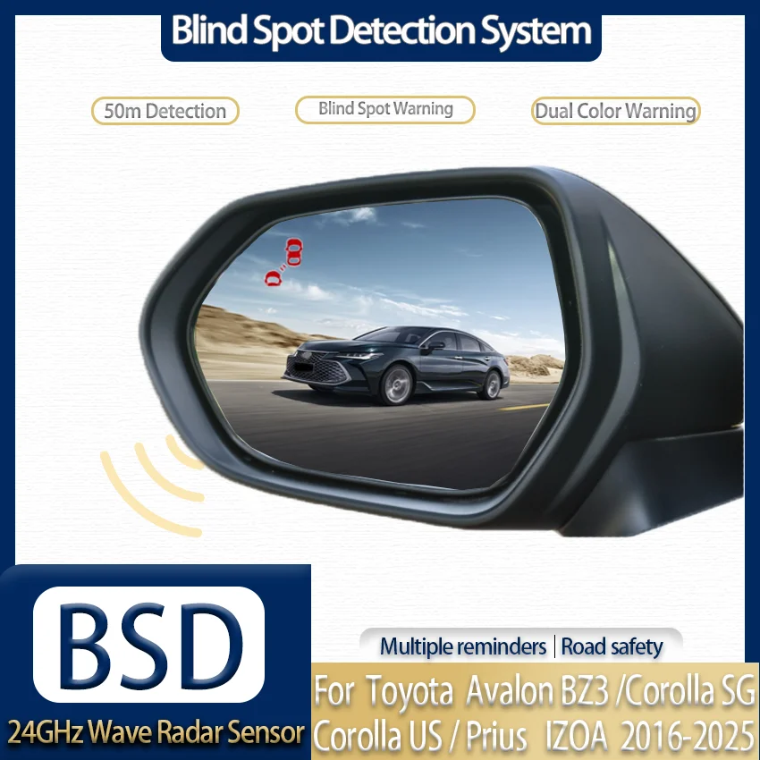 Blind Spot Detection, Lane Change Assist, Audio Visual Alarm for Toyota Avalon, BZ3, Corolla SG/US, Prius, IZOA