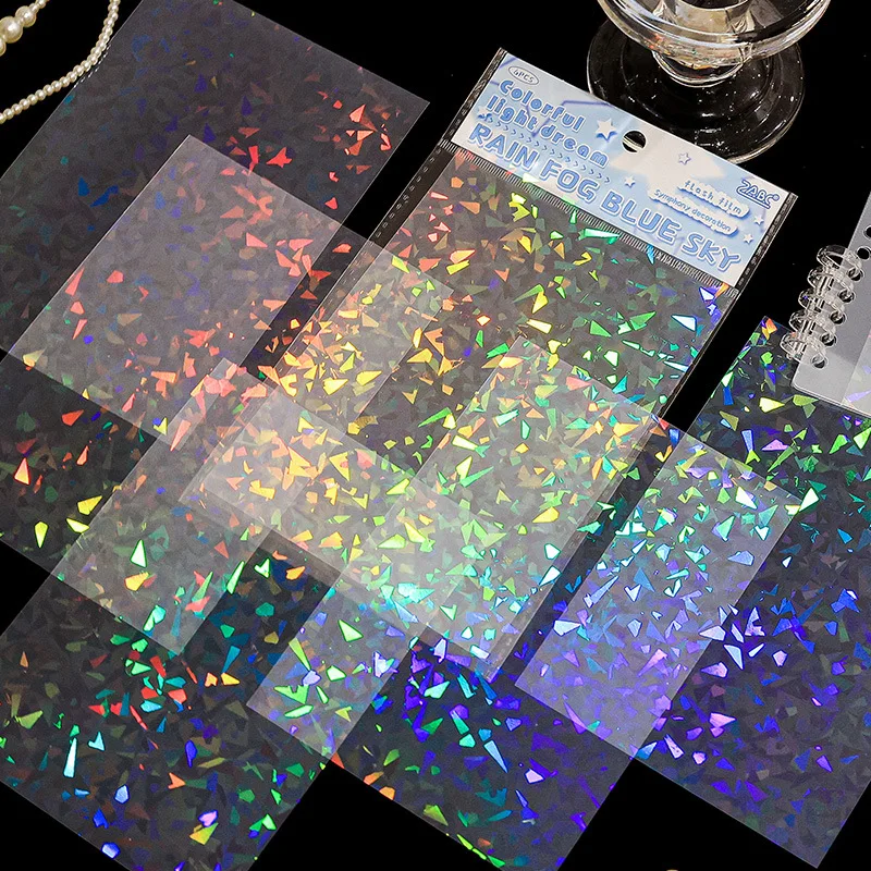 Color Fantasy Laser Flash Film Sticker DIY Photo Star Chasing Card Coated Laser Sticker Handbook Diary Decorative Sticker