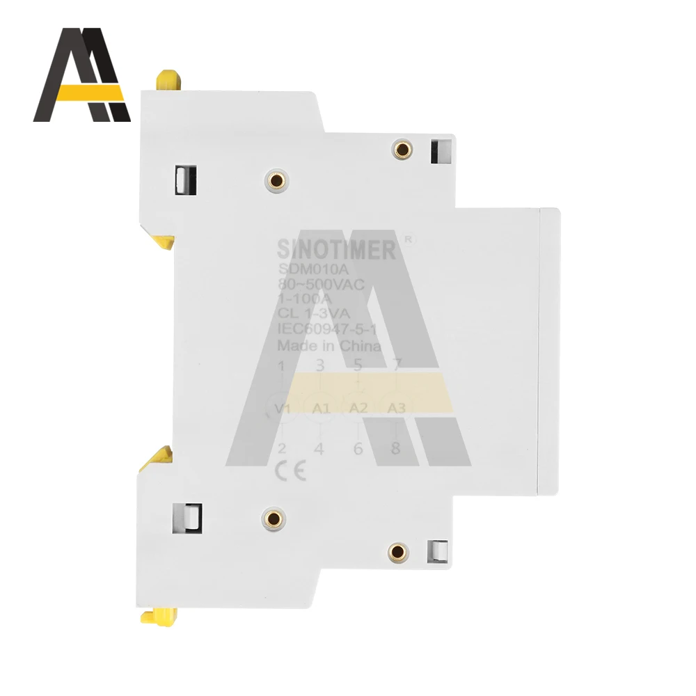 SDM010A Din Rail LED Digital Display Three-Phase Modular Current Meter AC 80-500V 1-100A Indicator Ammeter Gauge with transforme