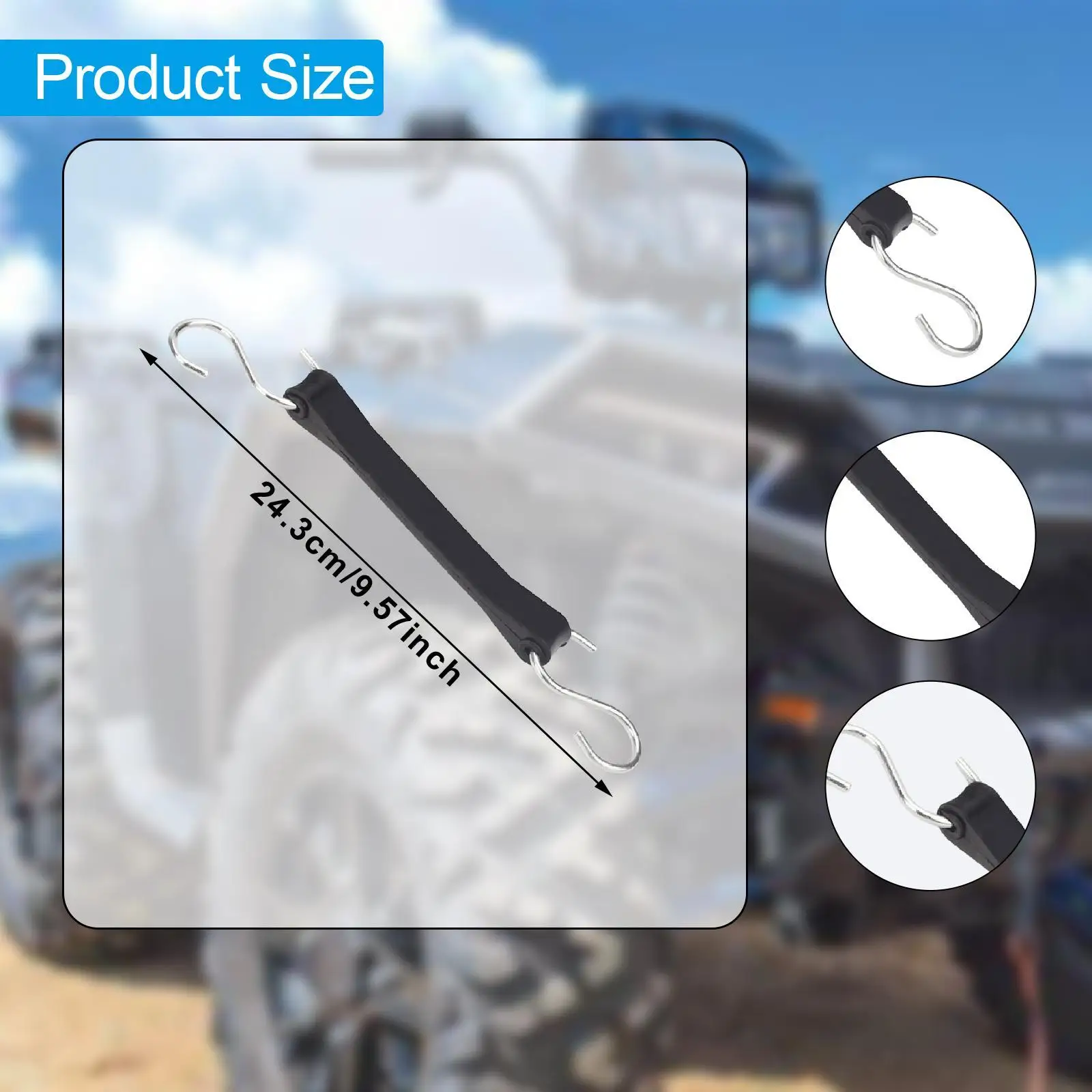 Black Rubber Battery Strap and Hook Hold Down Tool for Polaris Sportsman XP1000 Replacement
