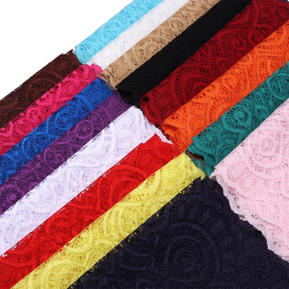 1 Yard 18cm Bunte Elastische Spitzenbänder DIY Nähen Kleidung Hochzeitskleid Party Kopfbedeckung Dekorationszubehör – Detail 3