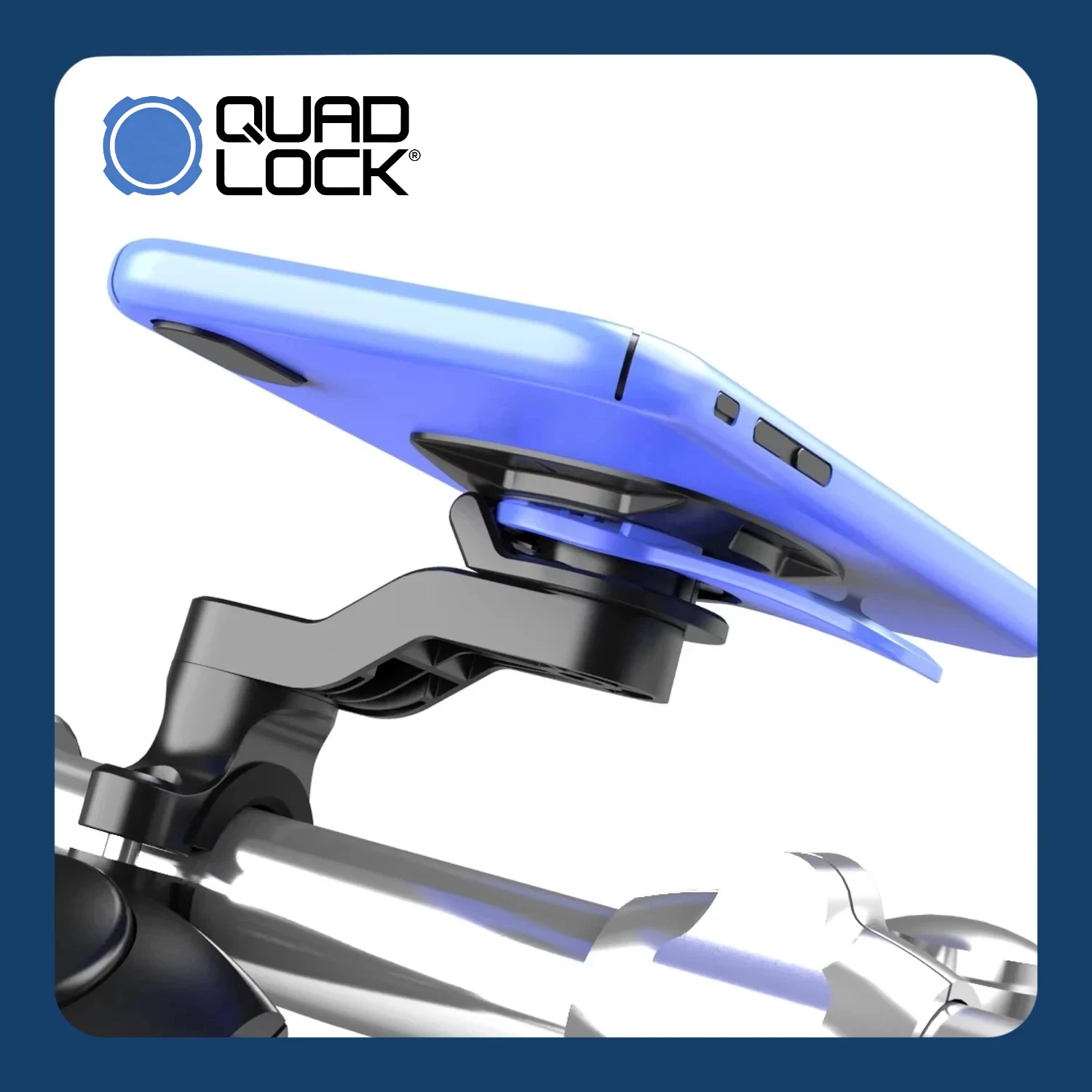 QUAD LOCK Universelle Smartphone-Halterung mit Vibrationsdämpfer für Motorrad Fahrrad Lenker Trotto-Scooter Kompatibel