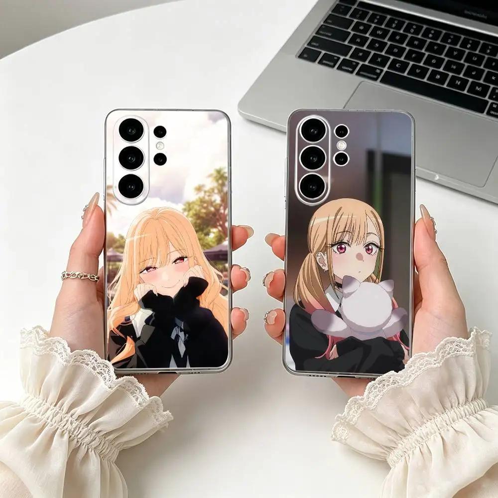 anime M-My D-Dress Up Darling Marin Kitagawa Phone Case For Samsung S25,Ultra,S24,S21,S22,S23,S30,S20 Fe,Lite Transparent Cover