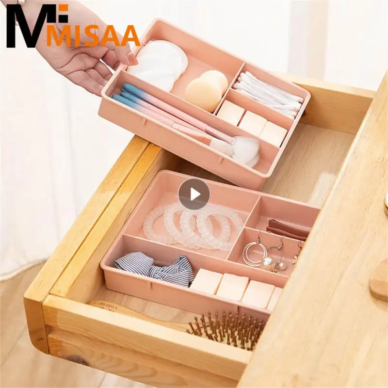 Desk Drawer Organizer Desk Sundries Stationery Storage Box Bin Cosmetics Makeup Organizer Home Office Drawer Divider Container