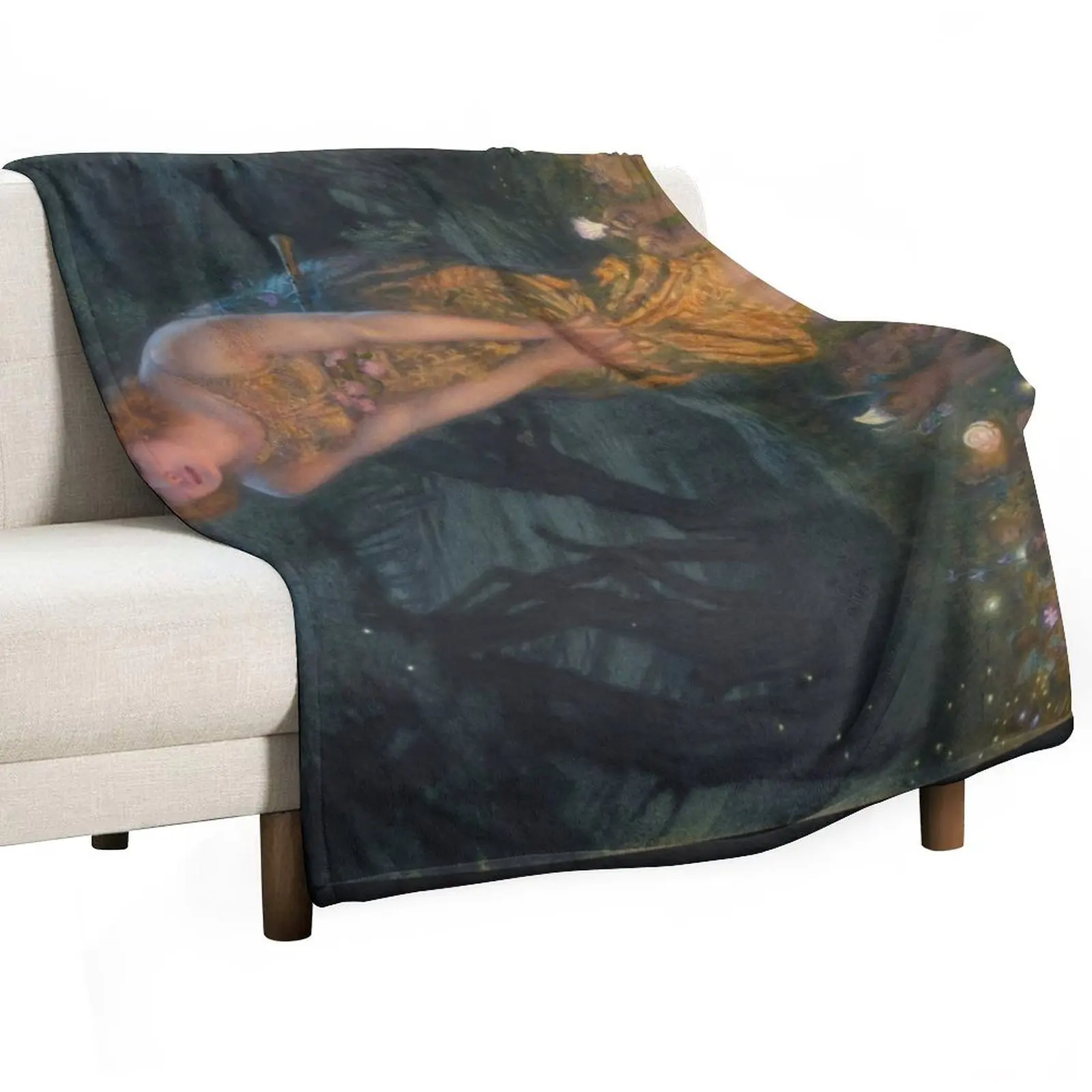 Midsummer Eve Edward Robert Hughes fairies mythology fantasy Throw Blanket Weighted Plaid heavy to sleep Decoratives Blankets