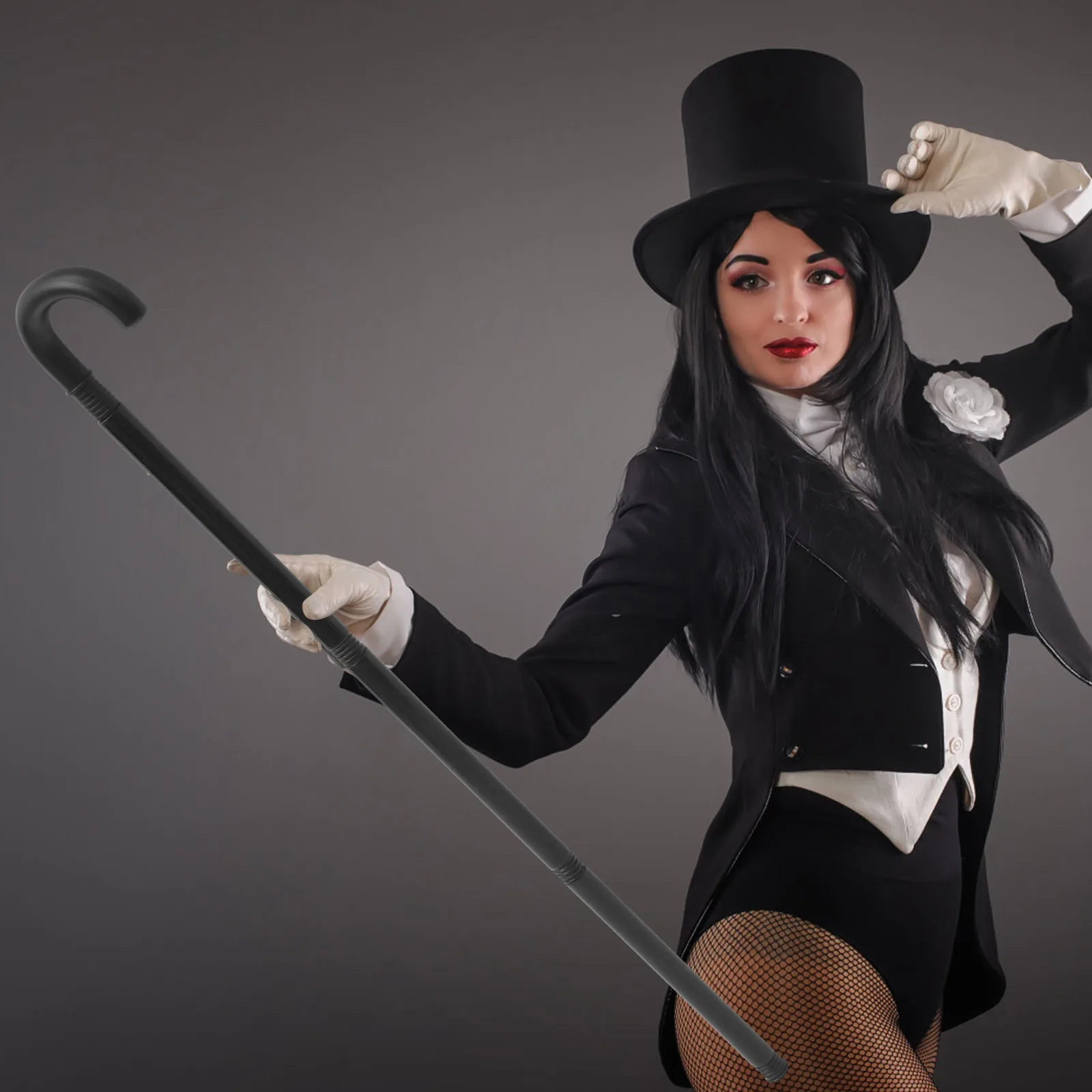 

Stage Performance Crutch for Party Magician Cosplay Holiday Prop Plastic Walking Cane Decorative Costume Accessory 3 Section Set