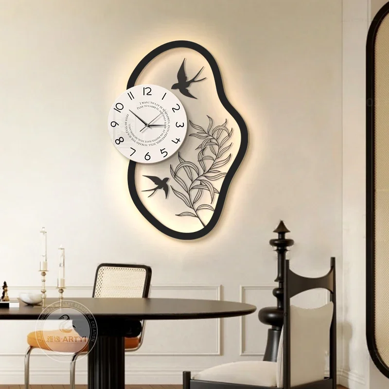 Large Luxury Wall Clocks Restaurant Nordic Led Minimalist Fashion Wall Watch Aesthetic Modern Horloge Murale Home Decoration