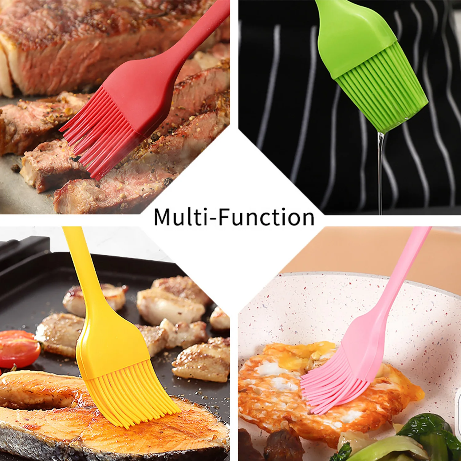 Silicone Basting Brushes, Heat Resistant Marinading Meat Grill Basting Pastry Brush for Oil Butter Sauce Sausages Desserts