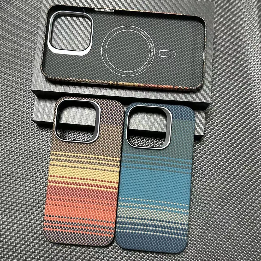 For Magsafe Magnetic Carbon Fiber Case for iPhone 15 Pro Max Case Thin Aramid Fiber Cover for iPhone 15pro 15pro Max Carbon Case