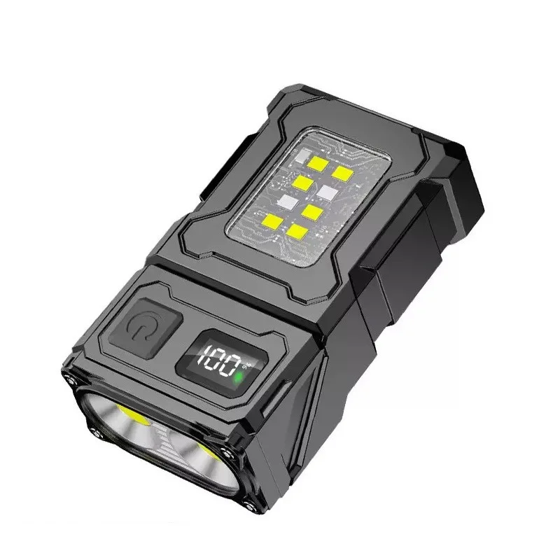 Multi-Function LED Rotatable Flashlight: Bright, Rechargeable, Long-Lasting – Cap Clip, Magnetic, Red-Blue Warning Work Light