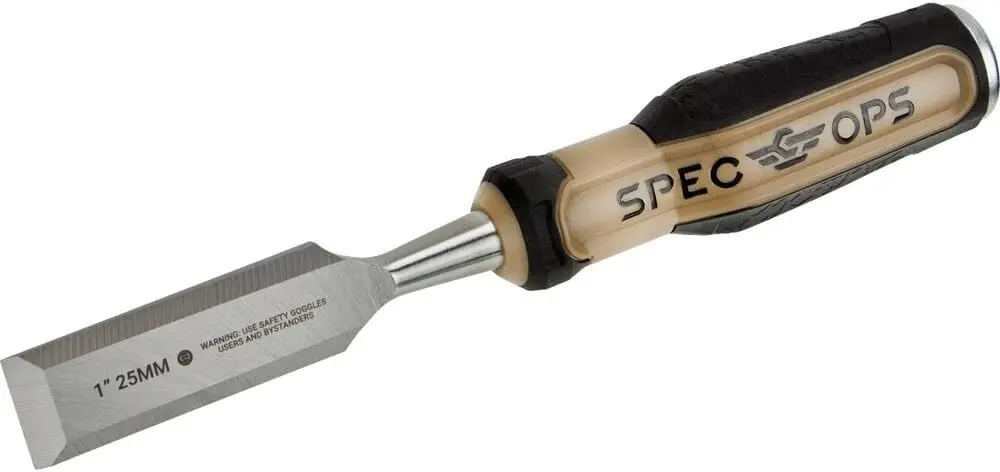 

Wood Chisel for Carpentry, Beveled Edge High-Carbon Steel Blade, Full Tang Shock-Absorbing Grip, 1"