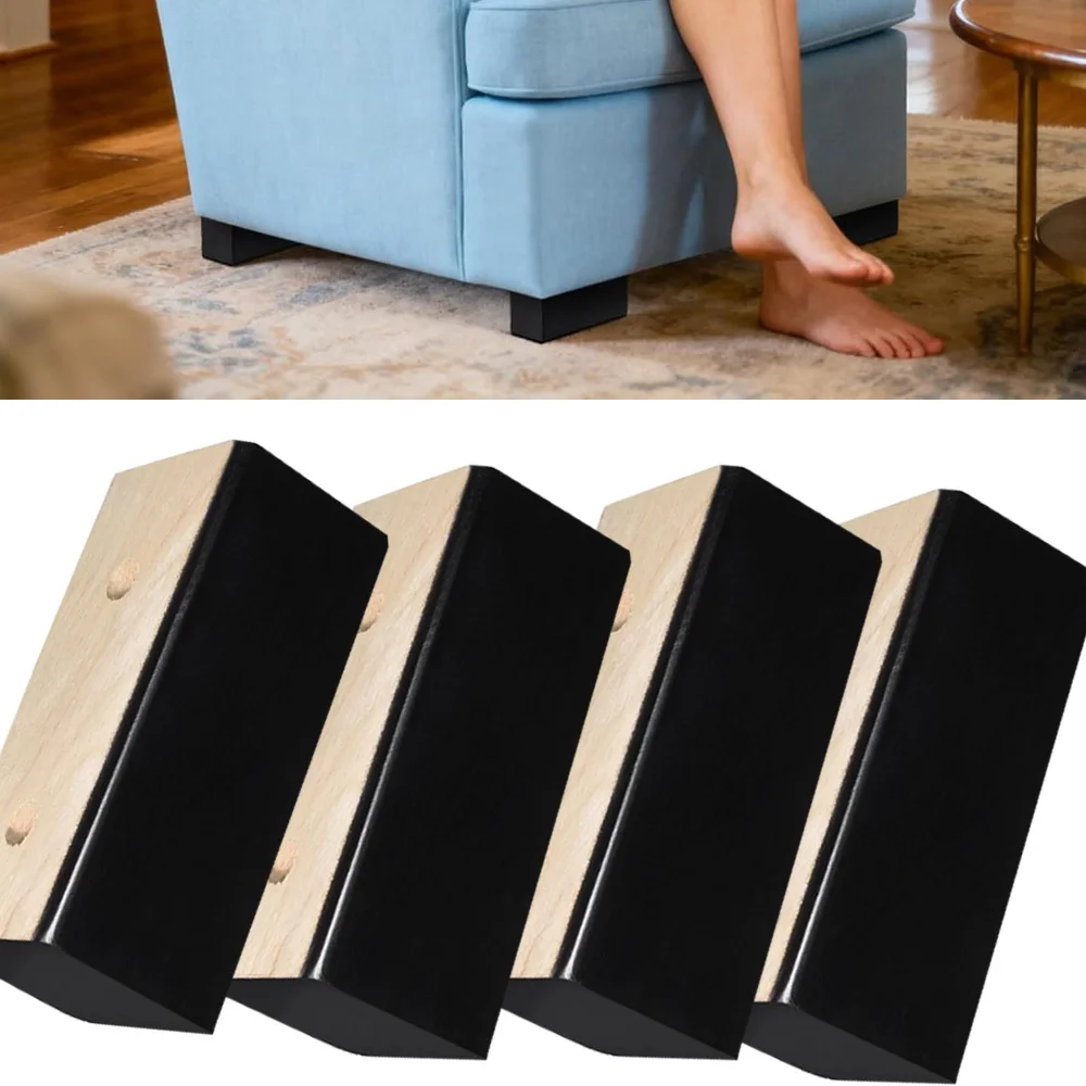 Wood Furniture Risers, Universal Sofa Legs, Rectangle Bed Risers, Couch Feet, Replacement Legs for Chair Table Bench Loveseat