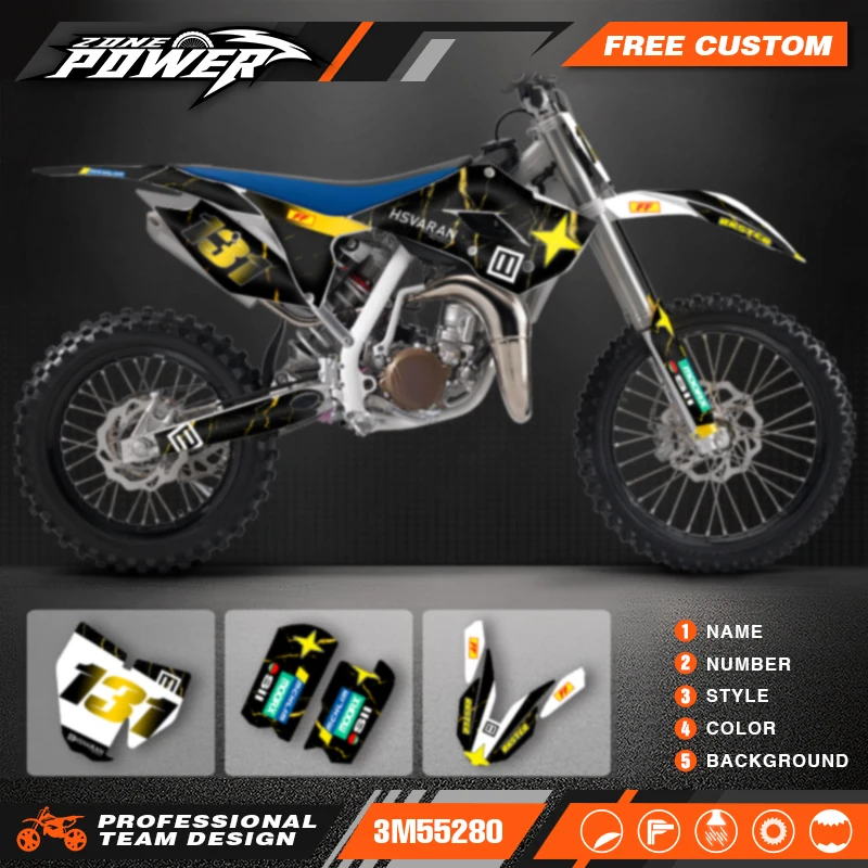 

Powerzone Full Set Motorcycle Decals for Husqvarna TC85 TC 85 2014 2015 2016 2017 Custom Graphics Deco Stickers Kits