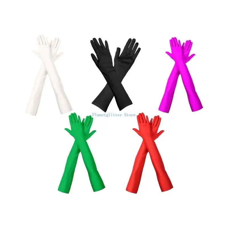 

652B Vintage Sleeve Gloves Women Long Stretchy Formal Event Accessory