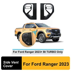Matte Black Side Vent Cover Trim Guard Protector For Ford Ranger T9 2022 2023 2024 Wildtrak Sport XLT XL For bi-turbo/v6 Version