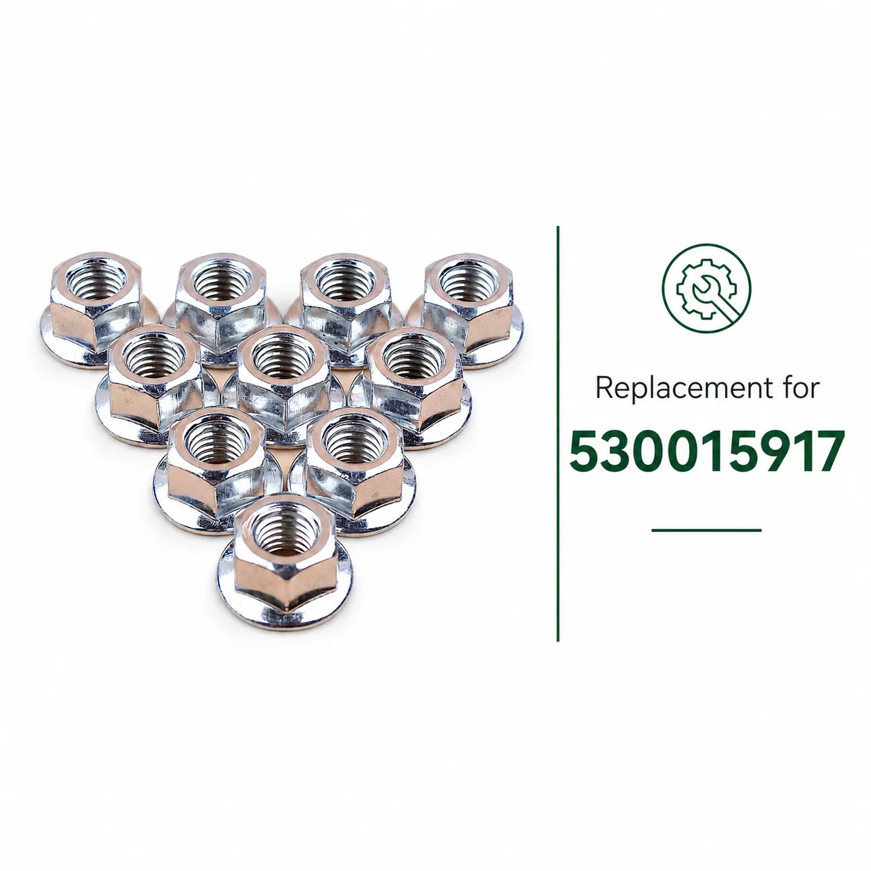 10Pcs Chainsaw Bar Stud Nuts for Poulan Pro PP5020AV PP4620AV PP295 4218 5020AV Replaces 530015917 Fits Husqvarna 55 136 137 362