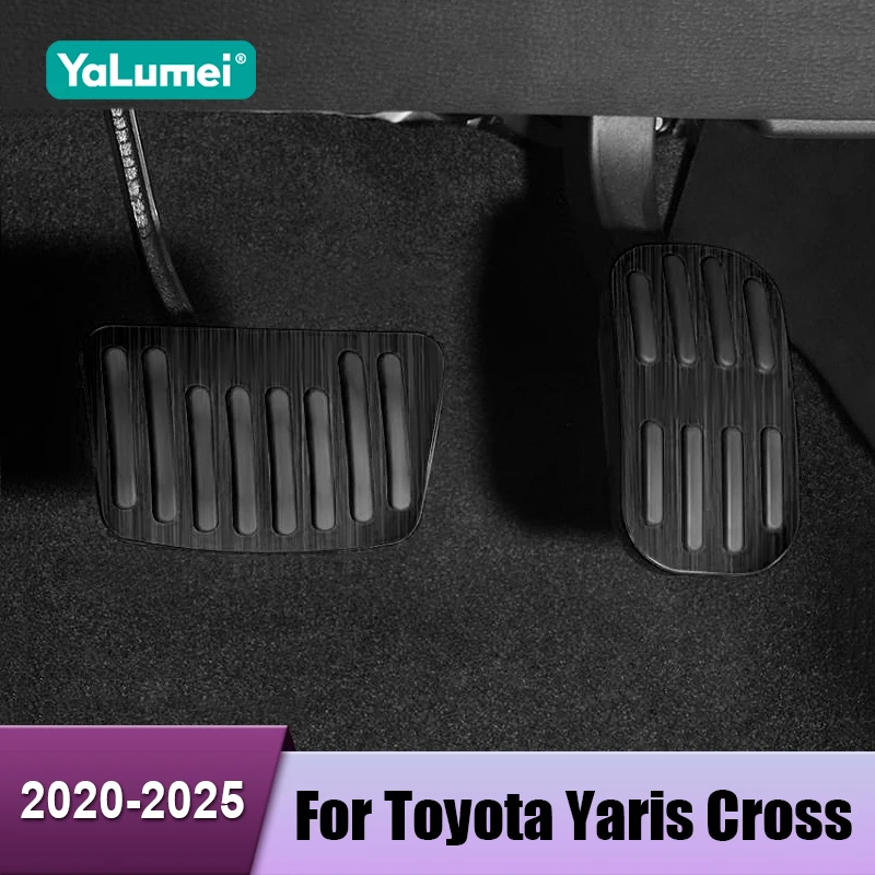 Car Accelerator Brake Pedals Cover For Toyota Yaris Cross XP210 2020 2021 2022 2023 2024 2025 Fuel Pedal Pads Accessories