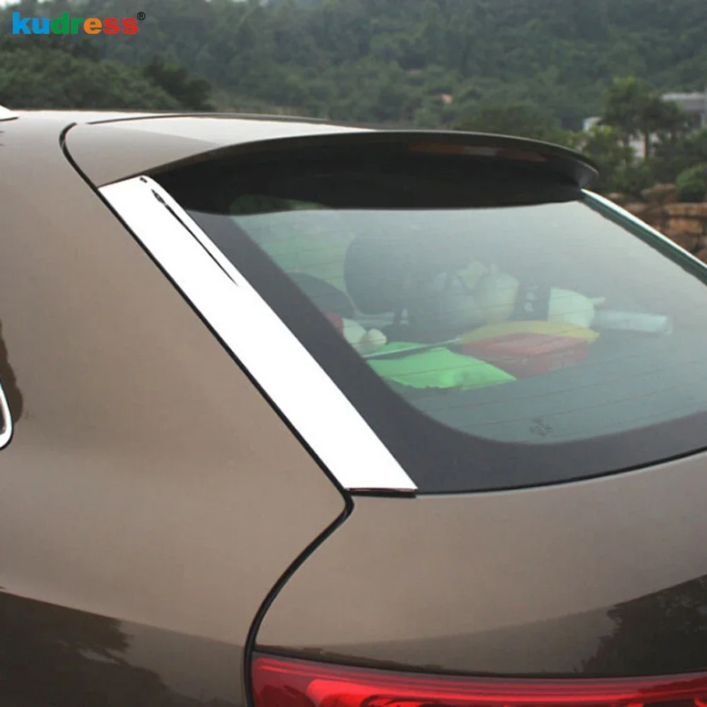 

Хромированная накладка на заднее стекло автомобиля для Audi Q3 2013 2014, отделка боковых крыльев, стойки, столбов, молдинг, украшение, внешние аксессуары