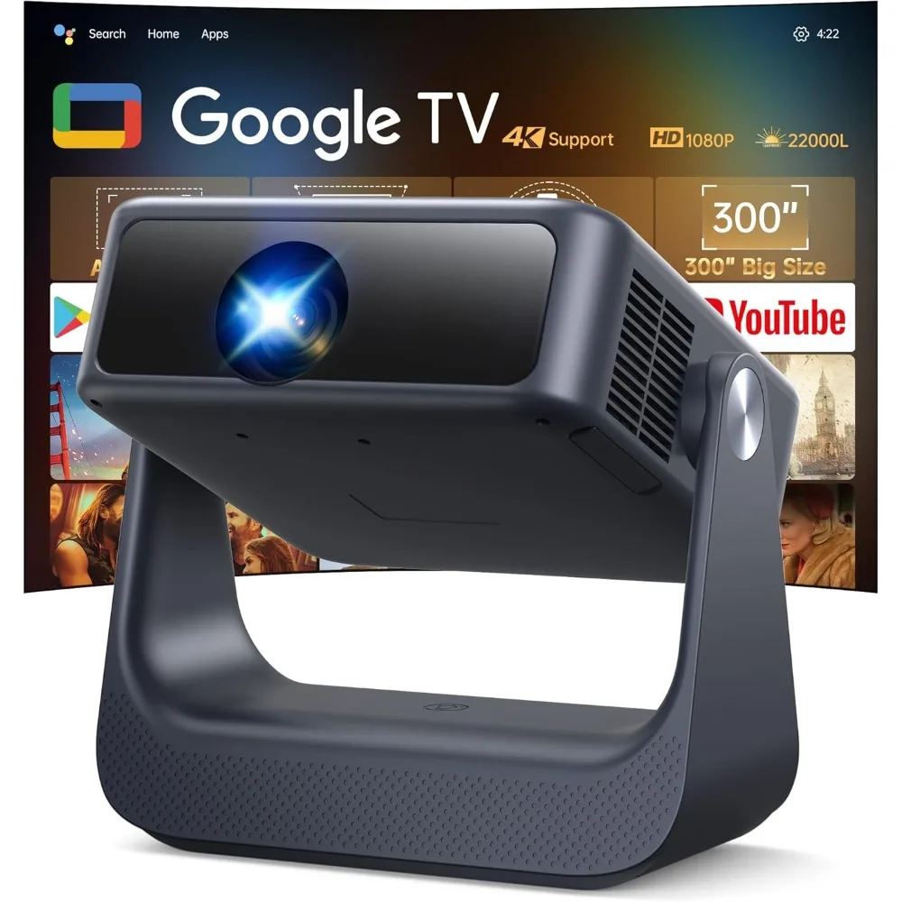 جهاز عرض Google TV WiFi 6 Bluetooth الذكي بدقة 4K يدعم التركيز التلقائي لجهاز عرض الأفلام الخارجي لـ Netflix Prime Video YouTube Home #2