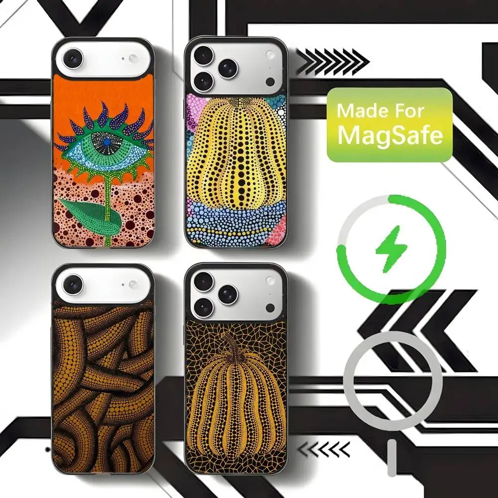 

Yayoi Kusama Art Paintings Phone Case For iPhone 17,16,15,14,13,12,11,Pro,Max,Plus,Mini,SE4,E Magnetic Magsafe Wireless Charging