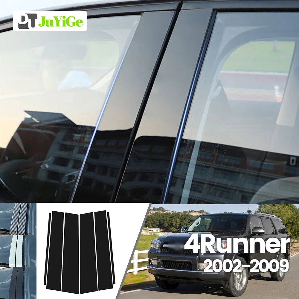 

For Toyota 4Runner N210 2002-2009 2003 2004 2005 Bright Black Carbon Fibre Window Door B C Sticker