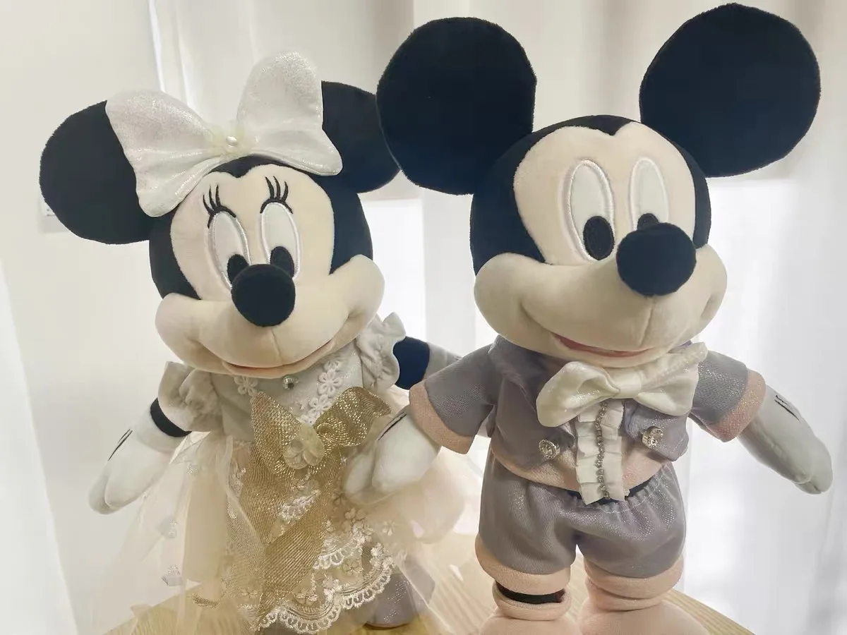 Hot genuine Valentine Disney Mickey Minnie Palace Wedding Plush Doll China Wedding Dolls Valentine Valentine'S Day Wedding Gift