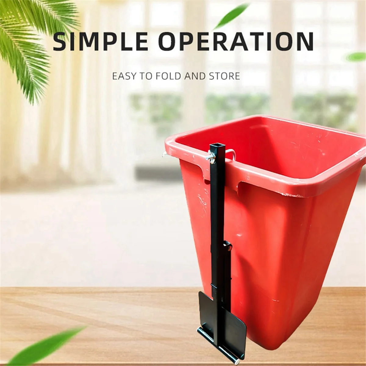 BFYLE Manual Trash Compactor, Rustproof Iron, Fits 60-100L Wheelie Bins, Efficient Waste Compression