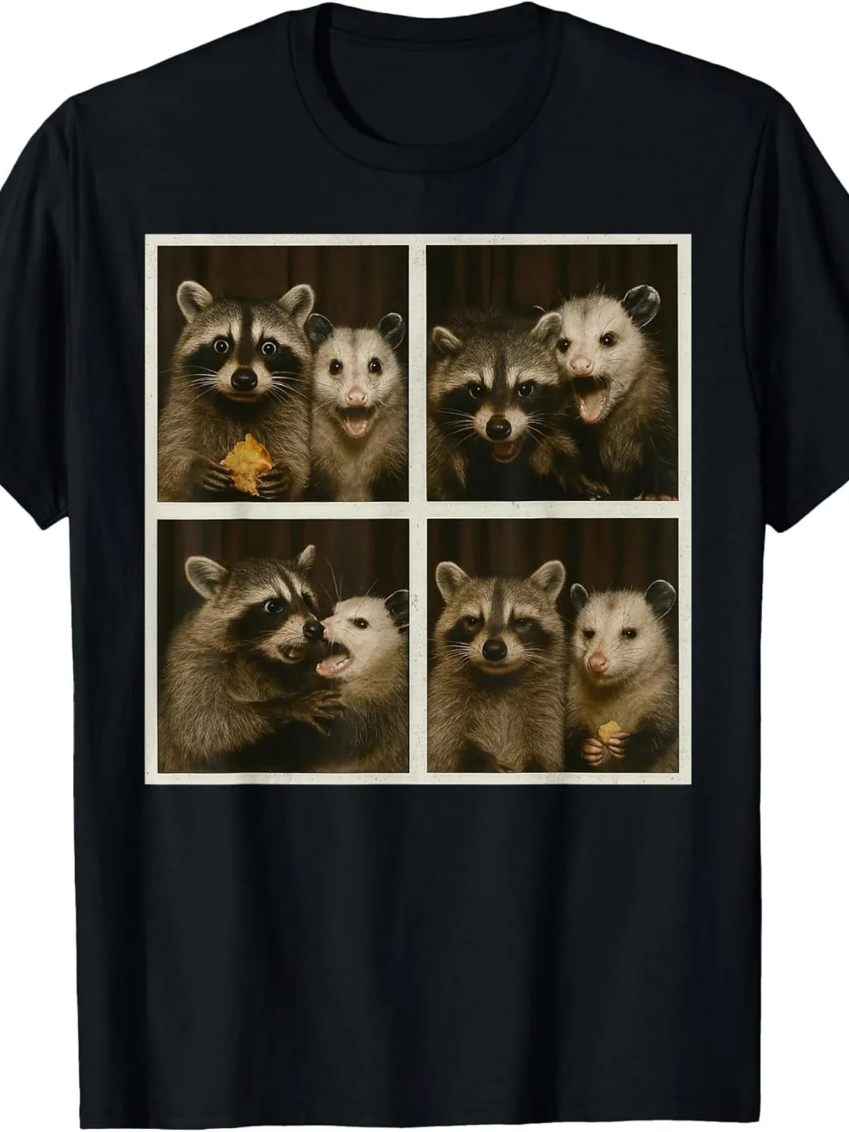 

Funny Possum And Raccoon Photobooth Selfie Trash Feral Women T-Shirt.Jpg Same St