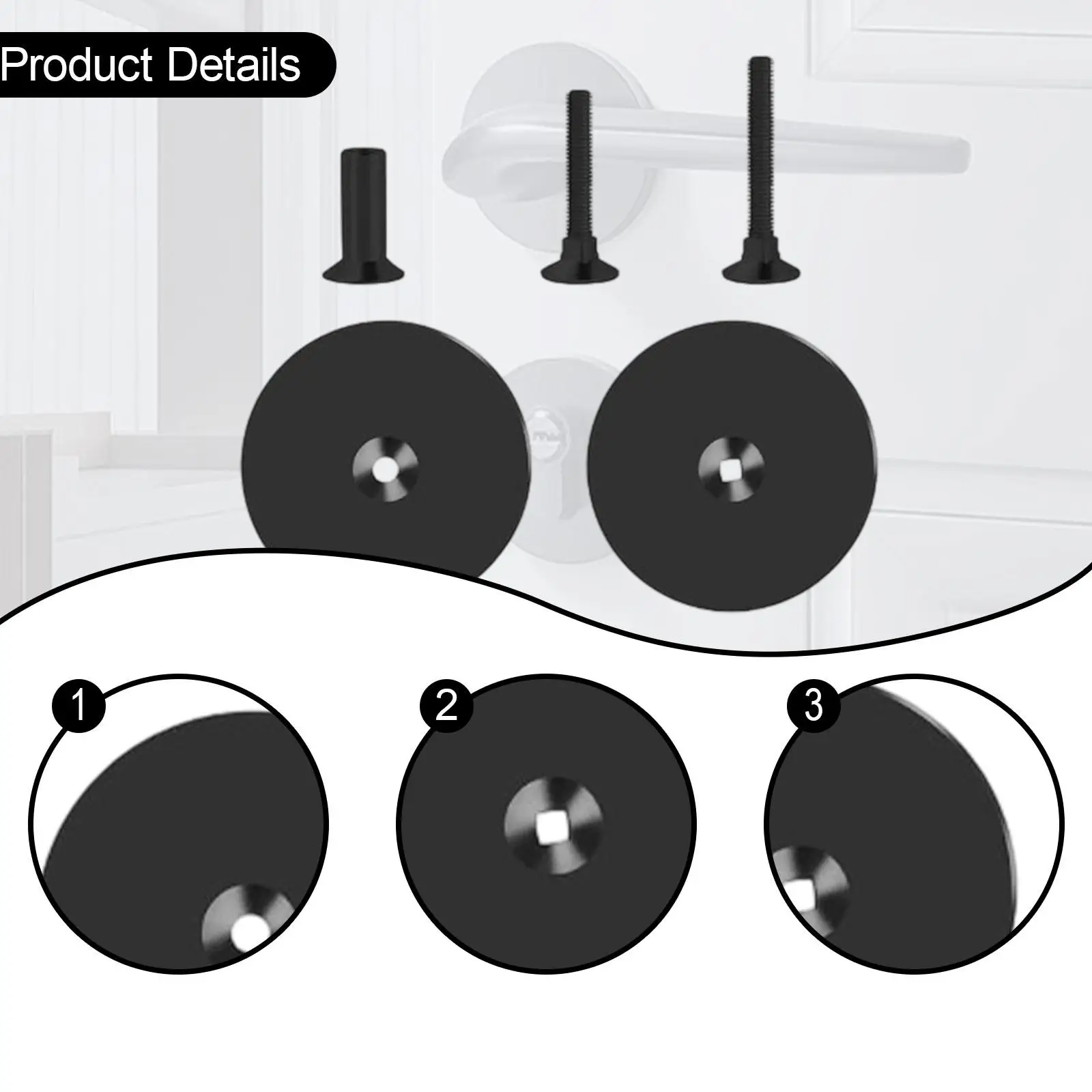 

Дверная ручка, крышка отверстия, портативная с винтом, улучшенная безопасность для домашней безопасности, коммерческий ящик для спальни, простая установка