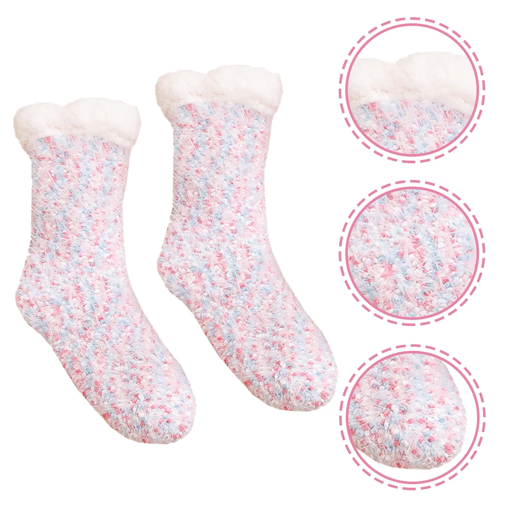 

Нескользящие теплые нечеткие термоноски для женщин, утепленные мягкие полиэстеровые зимние носки для домашнего использования, удобные носки