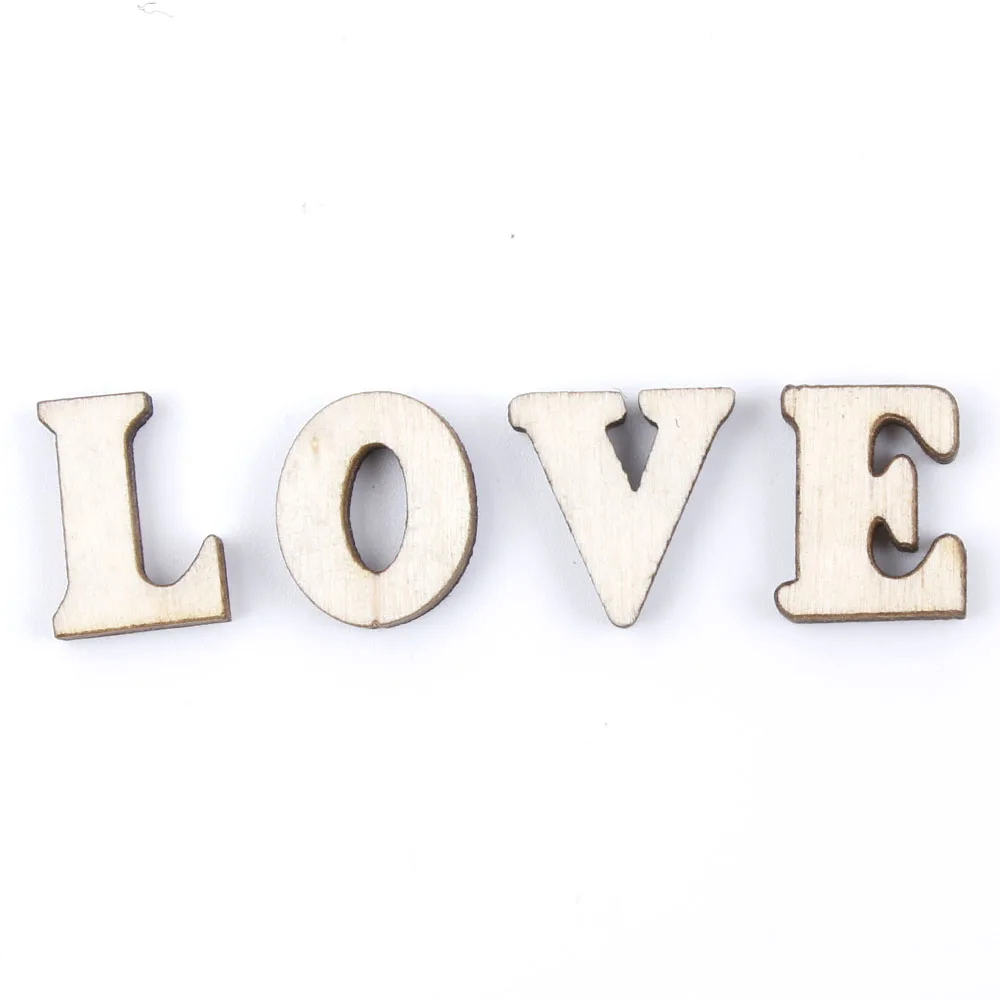 200Pcs Mixed A-Z Letter Alphabet Natural Wooden Number Decoration Wood Letter Craft Flatback Scrapbooking Stickers For Kids Gift