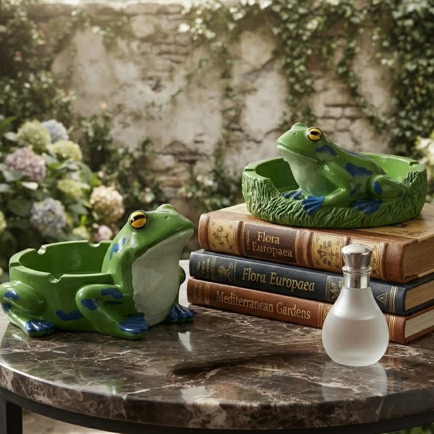 Creative Frog Shaped Desk Tray Aesthetic Animal Decorative Figurine for Home Office Table Decor Gift