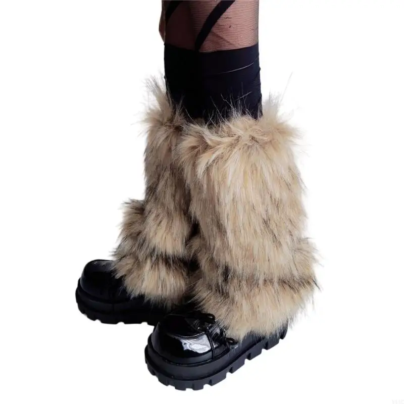 

Модные гранжевые плюшевые ноги для женщин Толстые тепловые пушистые ботинки для носков для зимы и тематического события y1ac