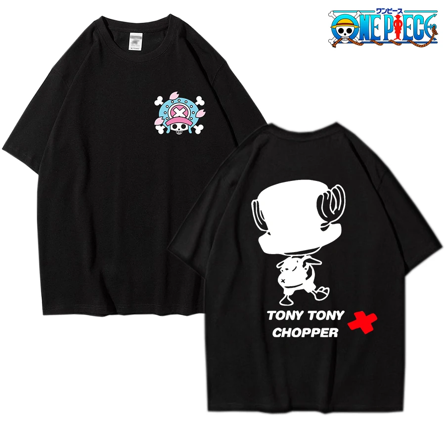 One Piece 2026 New Popular Chopper Anime Print Unisex Summer Pure Cotton Street Fashion T-shirt Casual Top, Couple's T-shirt
