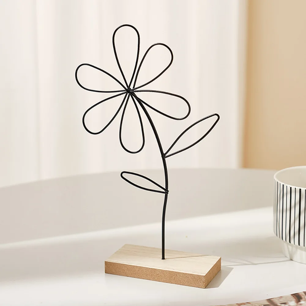 2pc Iron Art Decoration - Density Board Base For Living Room Tv Cabinet  Wine Cabinet, Soft Decoration Items, Home Flowers Decor