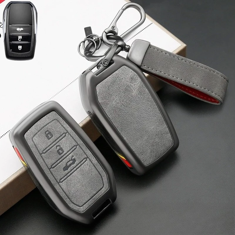 Zinc Alloy Key Cover Case for Toyota Highlander/Wildlander/RAV4/Avalon/Frontlander/Camry/Harrier - Protective Key Fob Shell