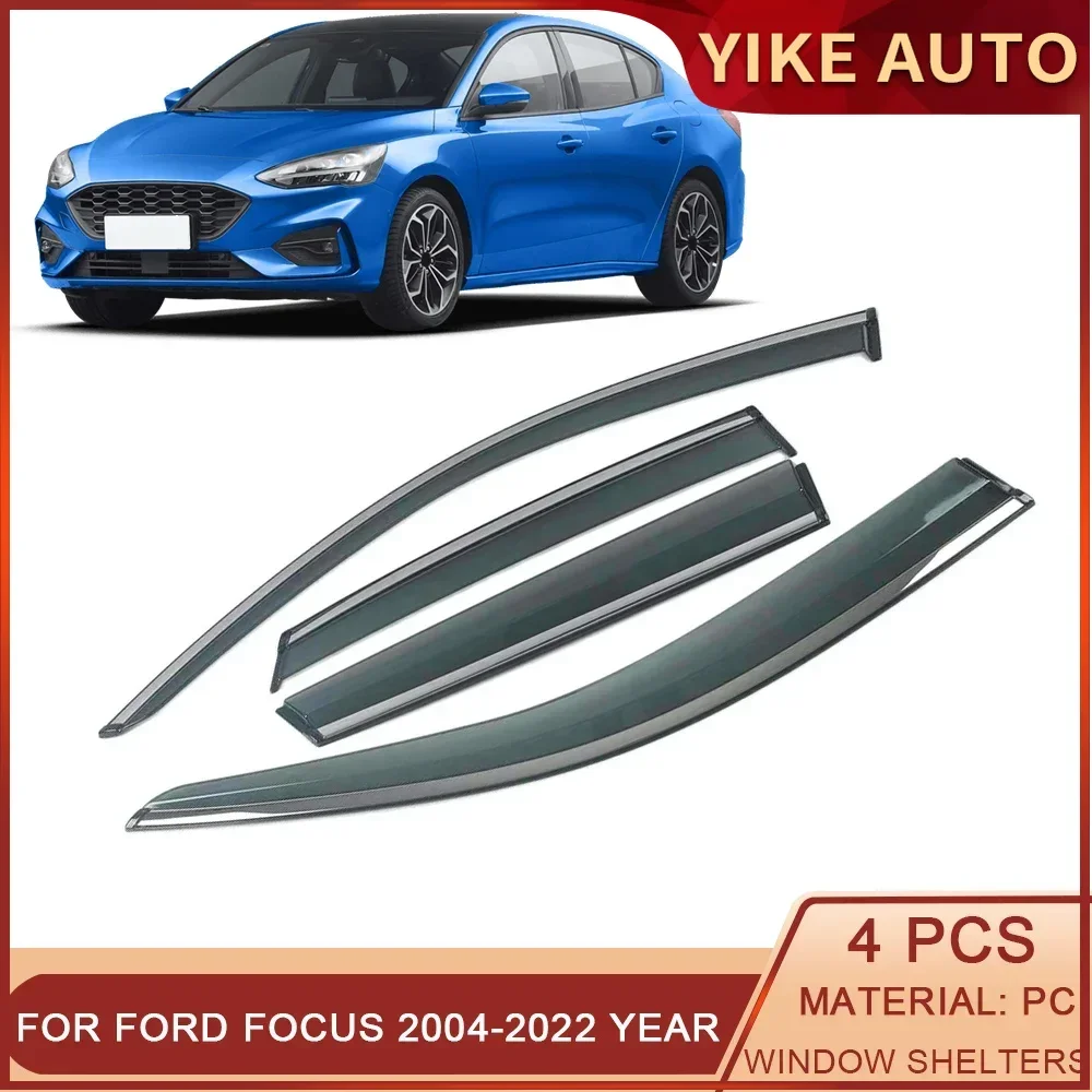 

For FORD Focus 2004-2022 Car Window Sun Rain Shade Visors Shield Shelter Protector Cover Trim Frame Sticker Exterior Accessories