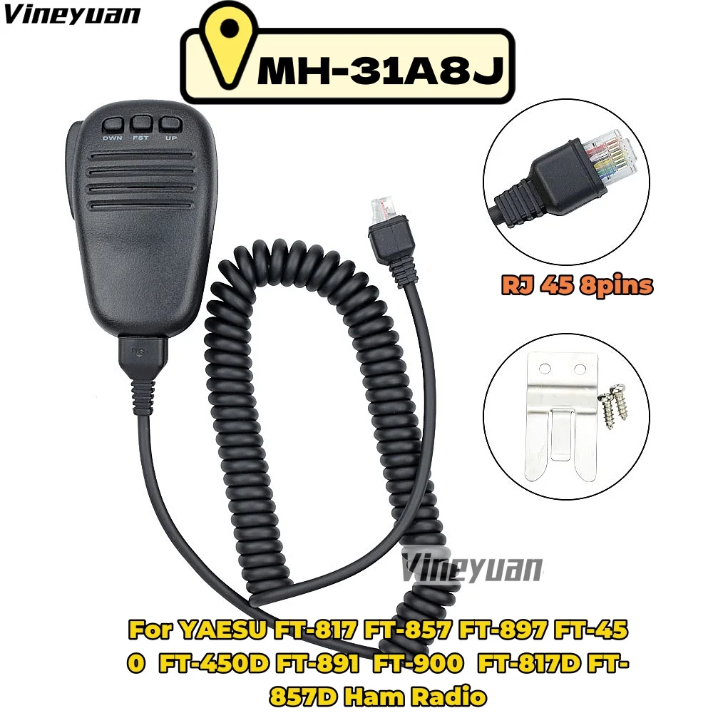 NEW MH-31A8J Handheld Speaker Microphone for YAESU FT-817 FT-857 FT-450 FT-891 FT-900 FT-857D Ham Radio