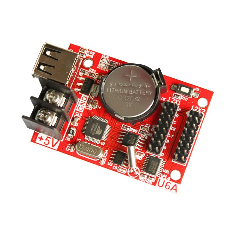 Tarjeta de control LED de un solo color Huidu HD U6A compatible con control de unidad flash USB para pantalla LED pequeña