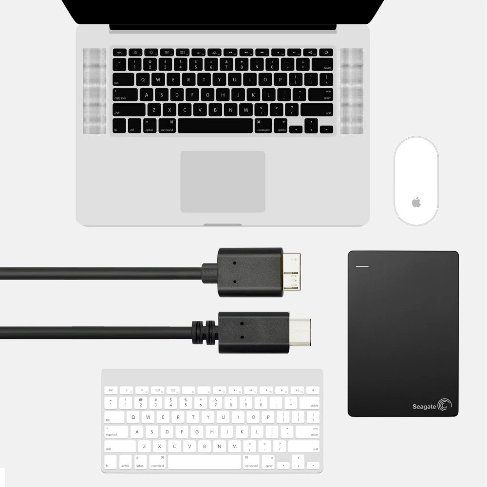UGOjP Type C to Micro B Cable USB C to USB 3.0 5Gbps Data Connector Adapter For phone PC Macbook Hard Drive Disk Camera HDD SSD - view 3