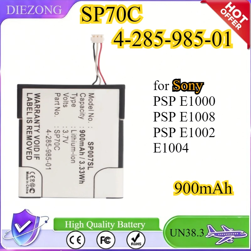 

900mAh Game Console Battery for Sony PSP E1000 PSP E1008 PSPE1002 E1004 SP70C 4-285-985-01 Rechargeable Battery Equipment Parts
