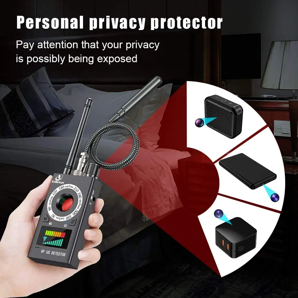 K18 Anti Candid Camera Detector Bug Gadgets Wiretapping Finder GPS Signal Lens RF Spy Tracker Detect Multi-function Anti Camera