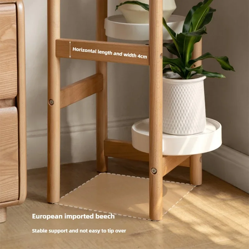 Solid Wood Tiered Plant Stand Triangle-reinforced Flower Shelf  Multi-layer Indoor Herb Rack  Balcony Garden Organizer view 6