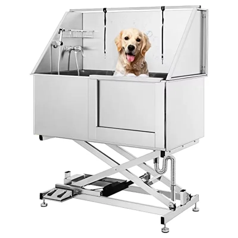 2026 Custom Size 304 Stainless Steel Dog Wash Bath Tub Dog Wash Basin With Lifting Function