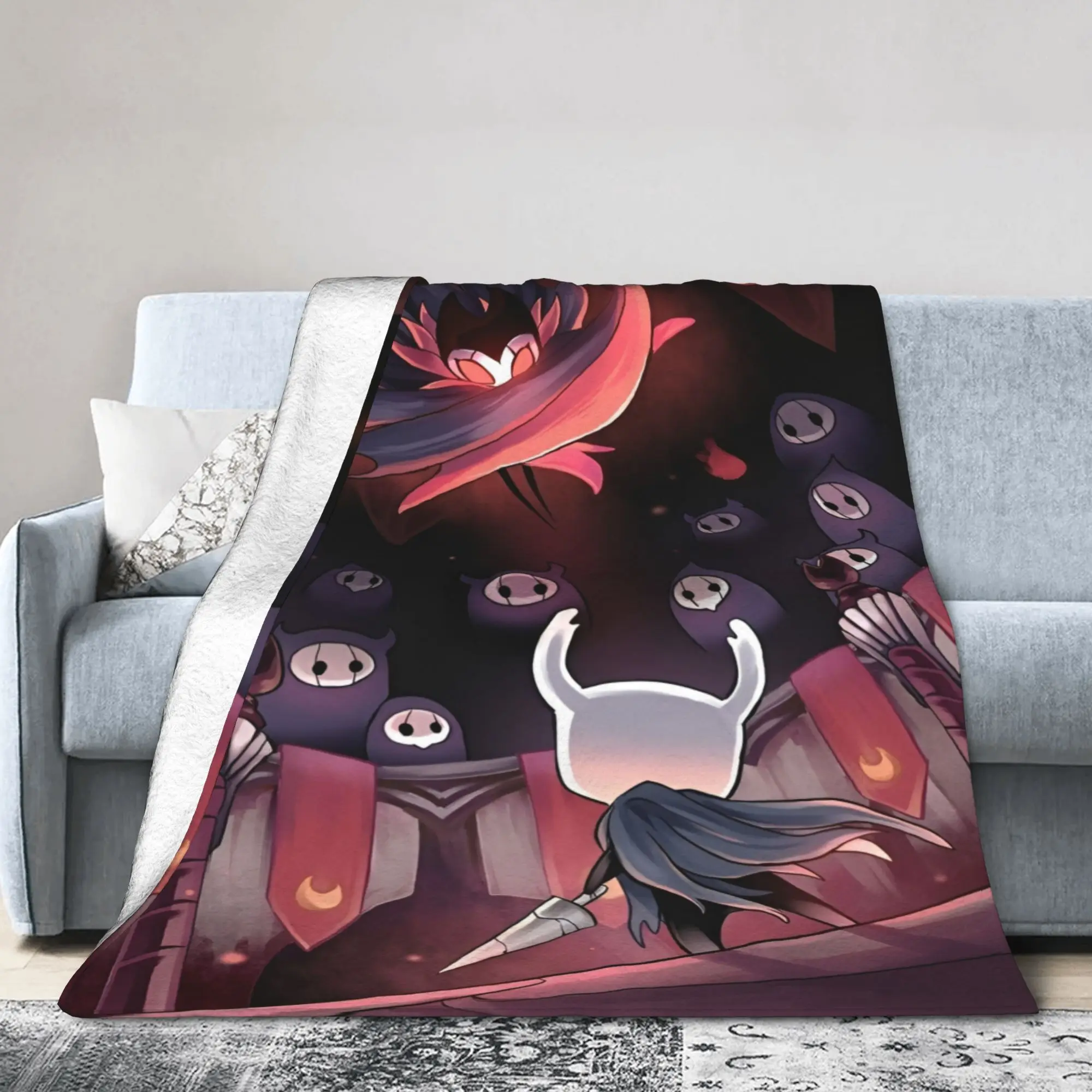 

Hollow Knight Funny Games Blanket Flannel Multifunction Super Soft Throw Blanket for Bed Bedding Throws
