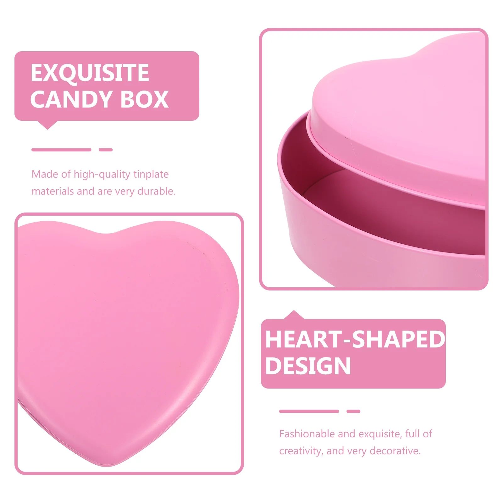 

4Pcs Heart-Shaped Candy Boxes Sturdy Multipurpose Storage Case for Chocolates Cookies Gift Packaging Candy Packing Box