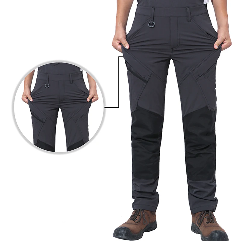 Macacão oxford de alta elasticidade masculino, roupa de trabalho com vários bolsos, macacão masculino para trabalho, oficina, uniforme de reparador