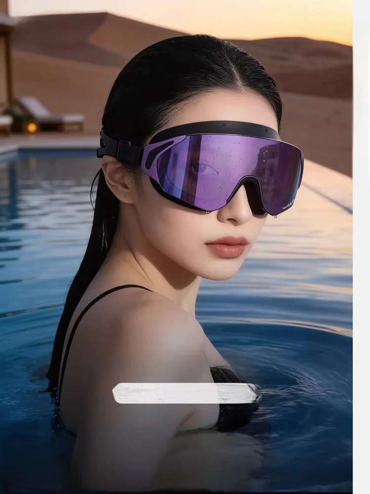 watertime-swimming-goggles-high-definition-waterproof-anti-fog-ladies-large-frame-men's-myopia-degree-swimming-cap-set
